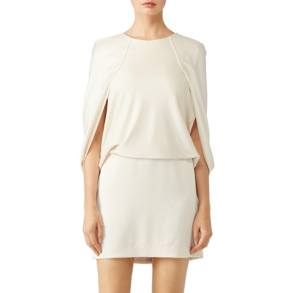 Halston Heritage Dresses & Skirts - HALSTON HERITAGE Chic White Cape Blouson Dress 10